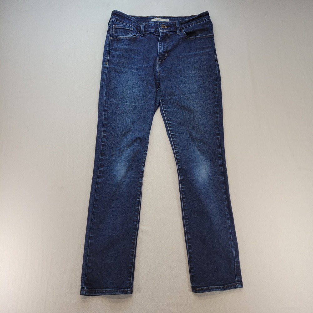 Levi's Mid Rise Skinny Jeans Womens 8 Blue Denim Dark Wash Stretch